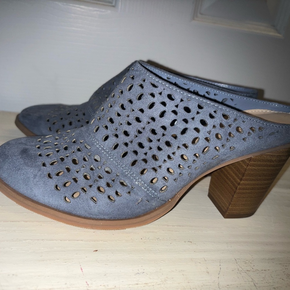 Gray and Brown Mules with Comfortable Design